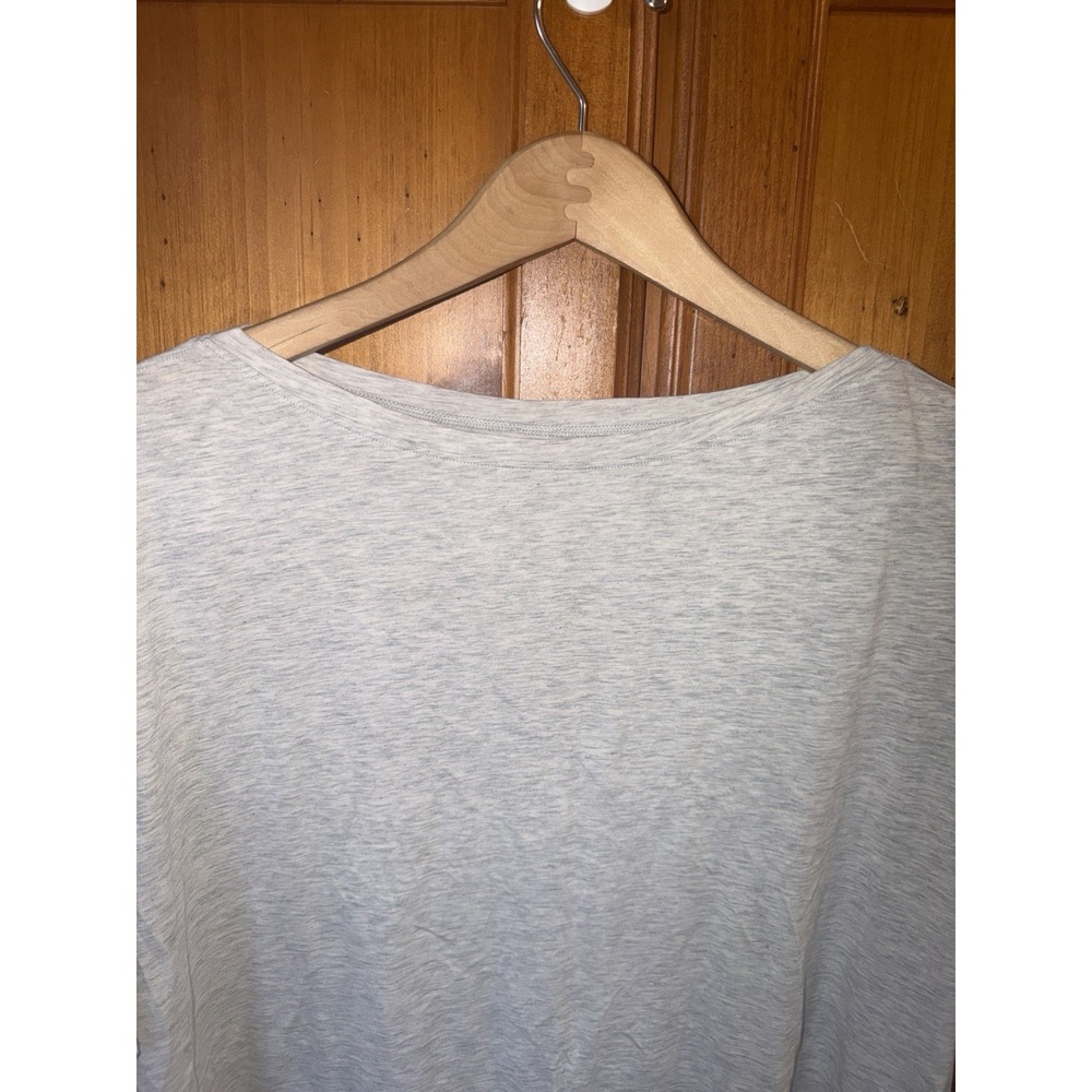 Lululemon Shirt Women's 14 Boatneck Tee T Short Sleeve Run Yoga Gray All Yours - Picture 3 of 6